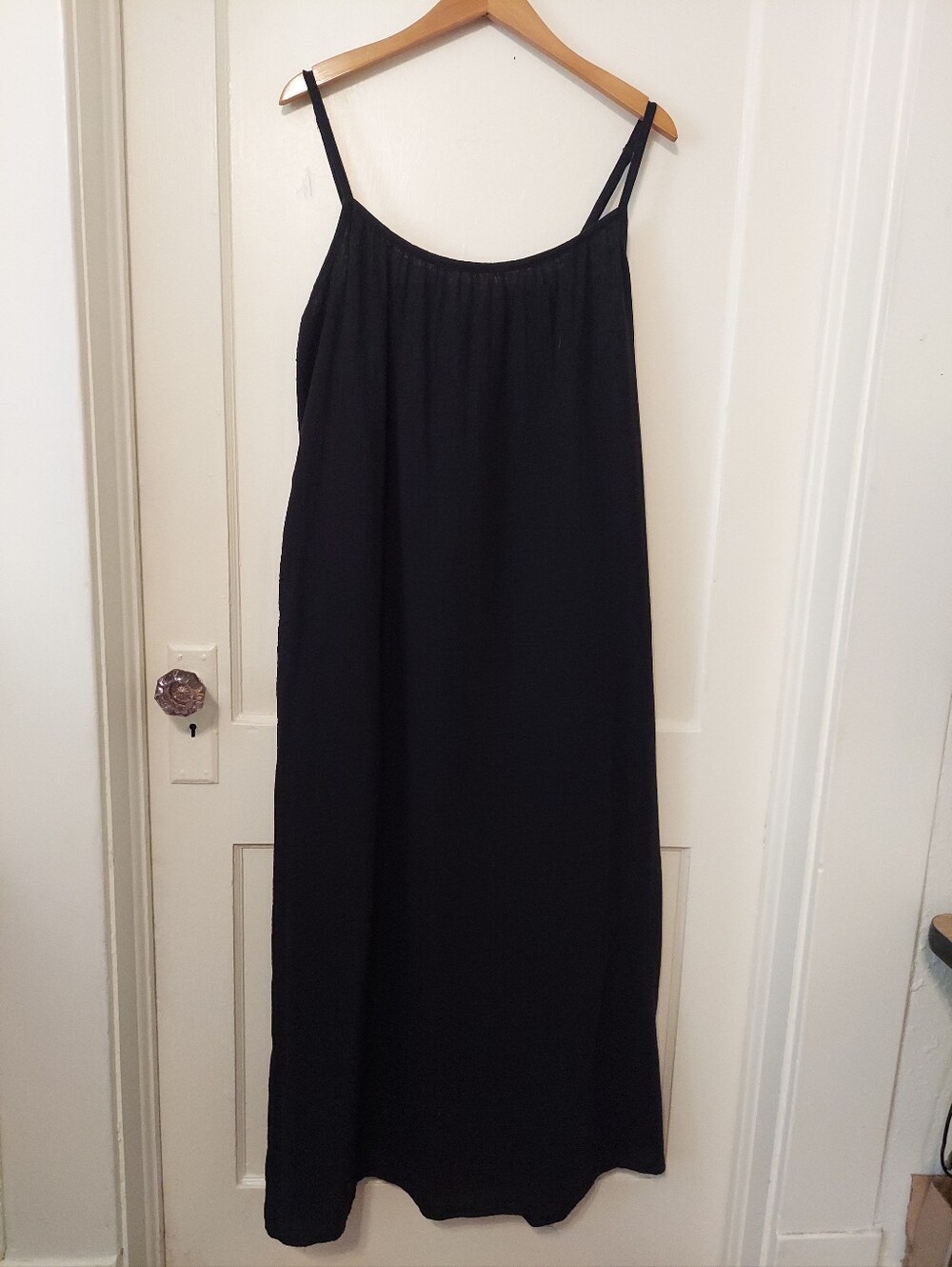 Sol Angeles Gauzy Maxi Dress L/XL 100% Cotton Lagenlook Sundress With Pockets